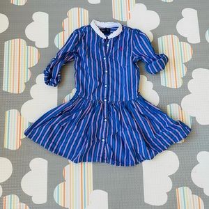 Ralph Lauren Vertical Stripe Drop Wasit Dress